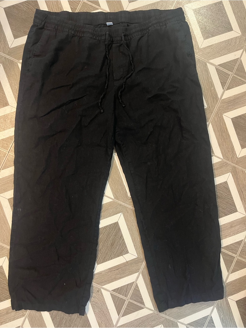 Women’s size XXL Tall Black Linen Blend Wide Leg Pants from Old Navy